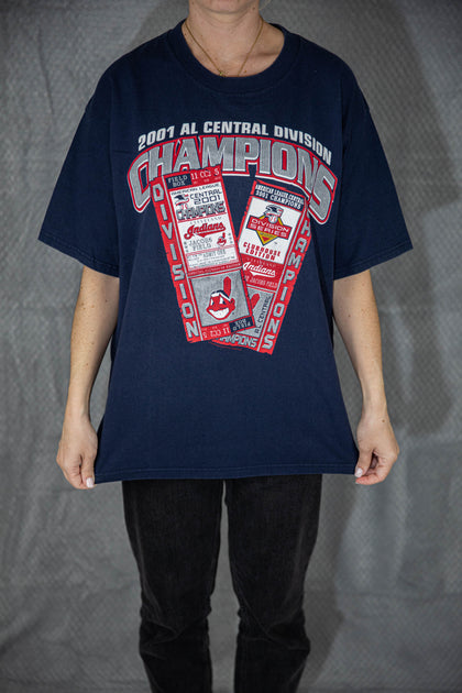 Vintage Cleveland Indians Central Division Champs T-Shirt Size XL