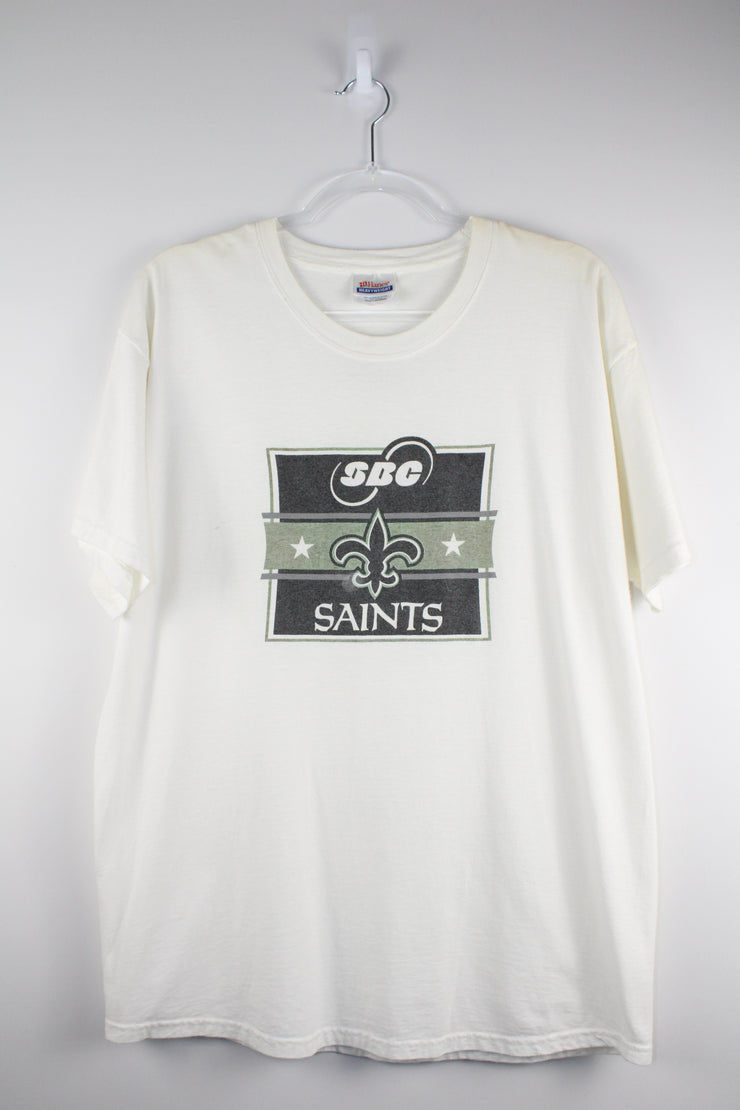 SBC Saints NFL American Football White T-Shirt (M)