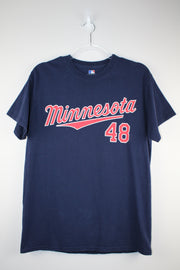 MLB Minnesota Hunter 48 Navy Blue T-Shirt (S)