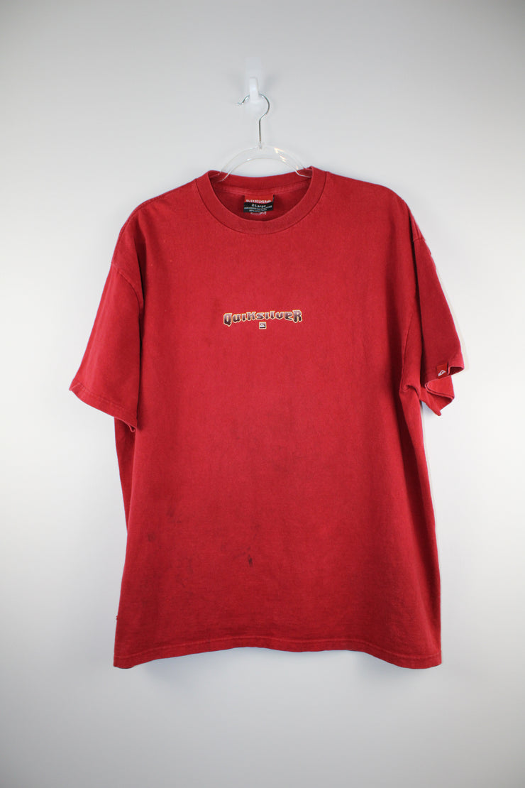 Vintage Quiksilver Surfing 90s Red T-Shirt (XL)