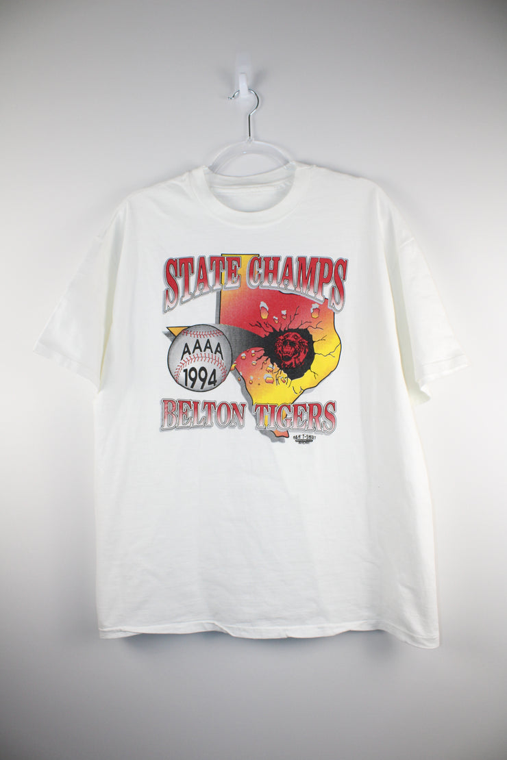 1994 AAAA State Baseball Champions Belton Tigers White T-Shirt (XL)