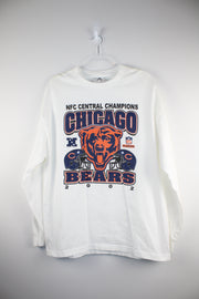NFC Central Champions NFL Chicago Bears 2002 Long Sleeve White T-Shirt (XL)