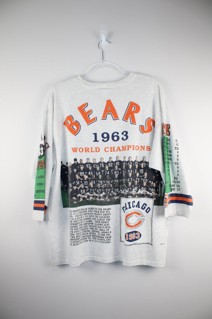 1963 Classic Half Sleeve NFL Chicago Bears World Champions Grey T-Shirt (2XL)
