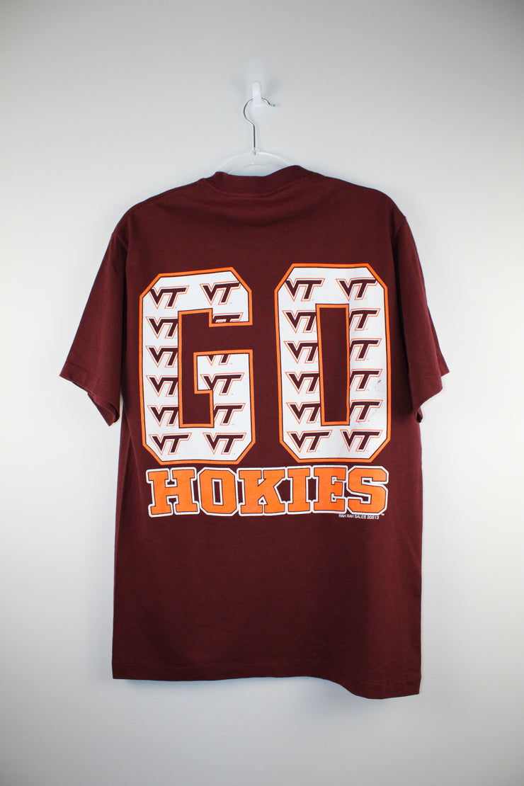 Virginia Tech Football Go Hokies Maroon T-Shirt (L)