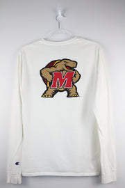 Maryland Terrapins University Sports Womens White Long Sleeve T-Shirt (S)