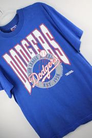 MLB 1958 Vintage Dodgers Baseball Blue T-Shirt (XL)