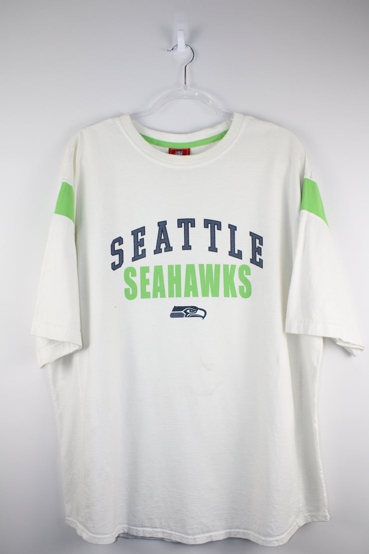 NFL Seattle Seahawks Jersey White T-Shirt (3XL)