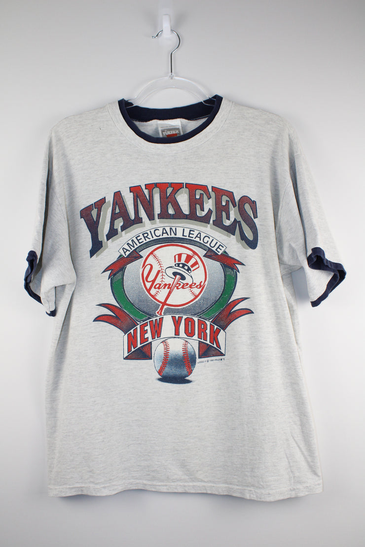 American League MLB New York Yankees Baseball Grey T-Shirt (L)