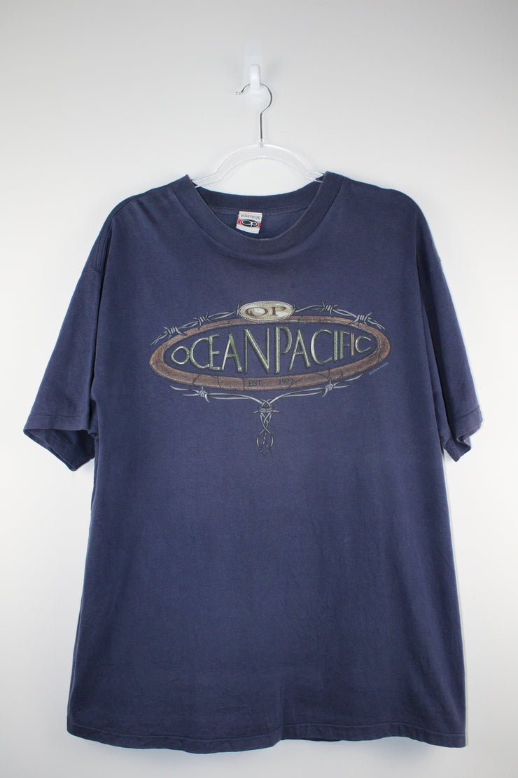 Ocean Pacific 1977 Retro Surf Navy Blue T-Shirt (L)