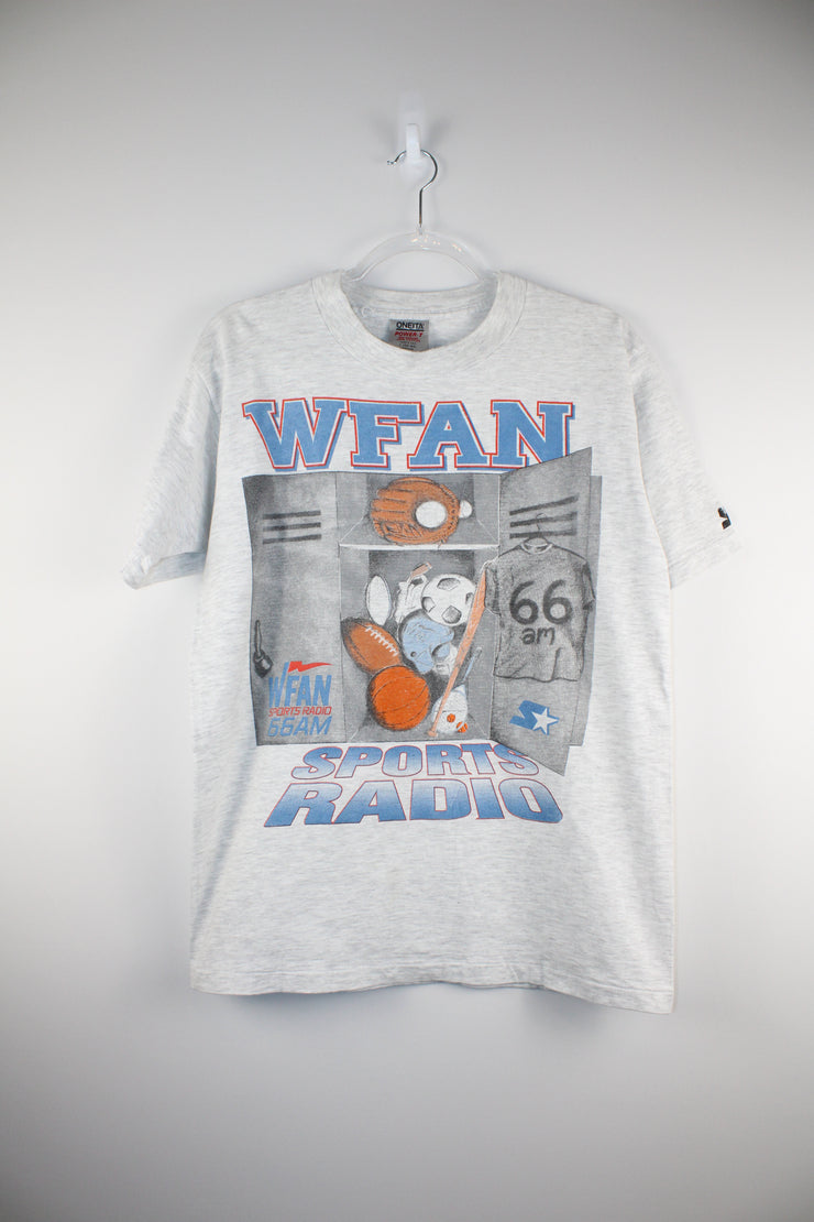 Retro WFAN Sports Radio Grey T-Shirt (M)