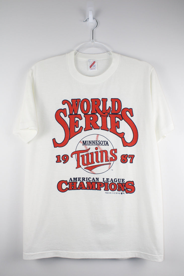 MLB World Series 1987 Minnesota Twins American League Champions White T-Shirt (M)