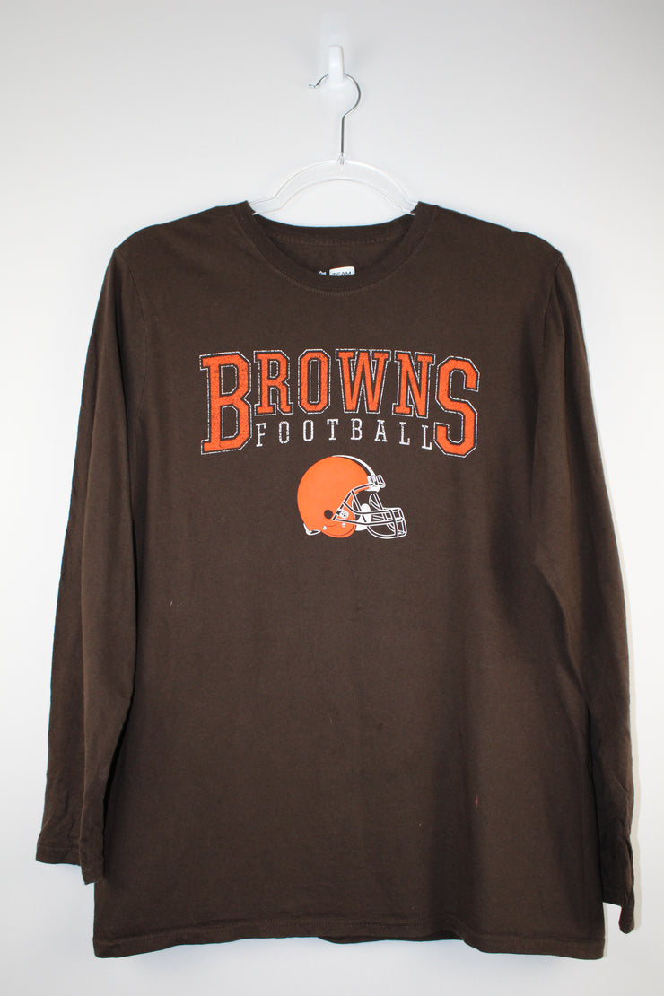 NFL Browns Football Long Sleeve Brown T-Shirt (S)