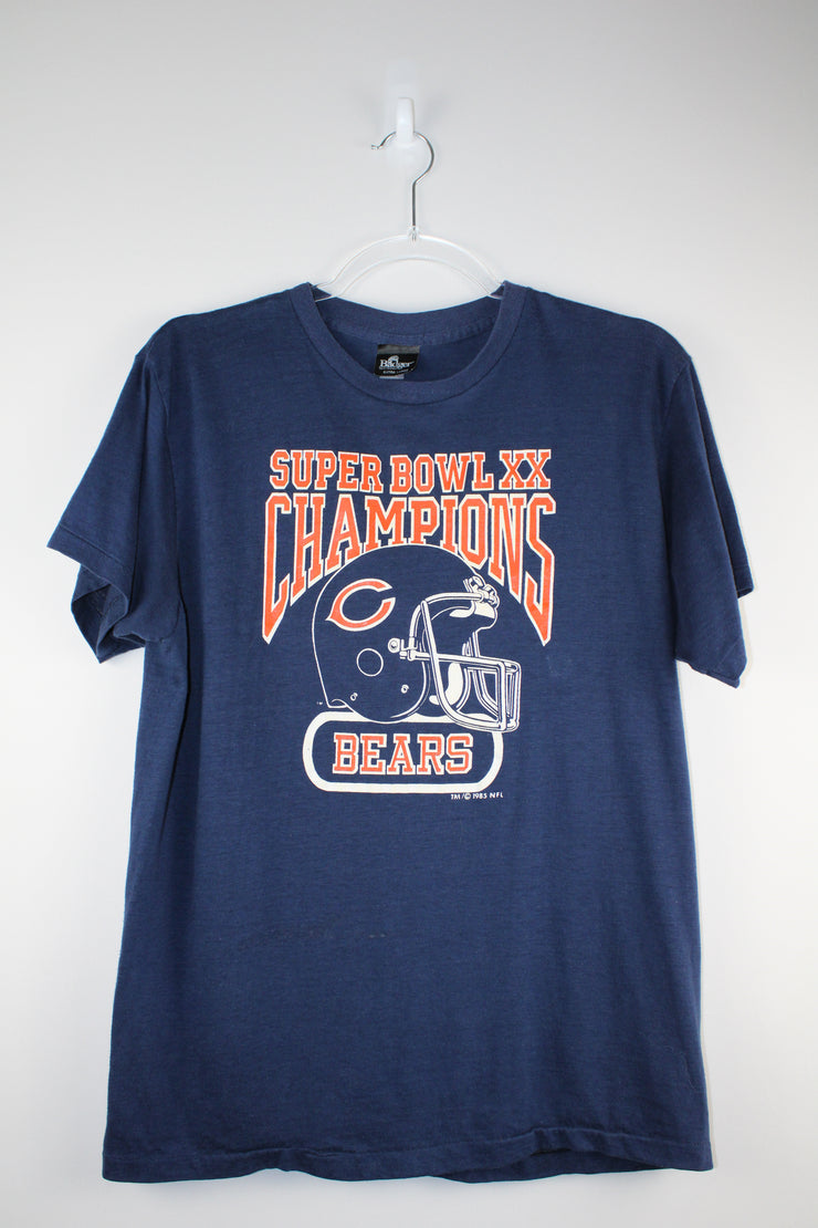 Chicago Bears NFL Super Bowl XX 1985 Champions Navy Blue T-Shirt (S)