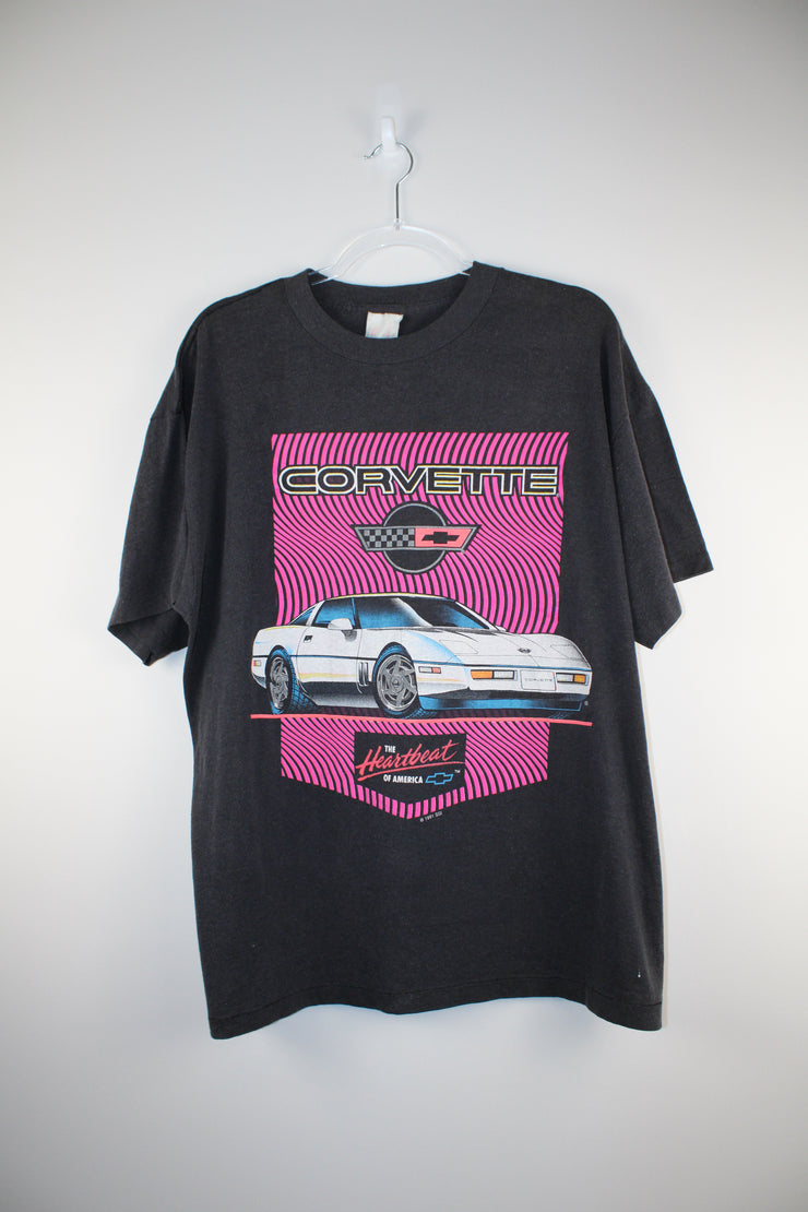 Heartbeat of America Corvette Vintage Black T-Shirt (XL)