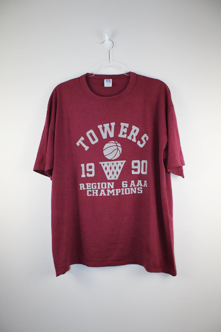 Towers Region Basketball 6AAA Champions 1990 Maroon T-Shirt (XL)