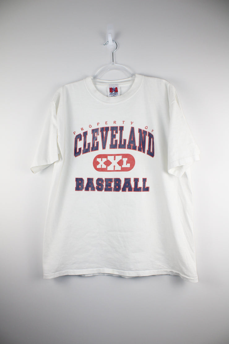 Cleveland Baseball MLB Vintage White T-Shirt (XL)