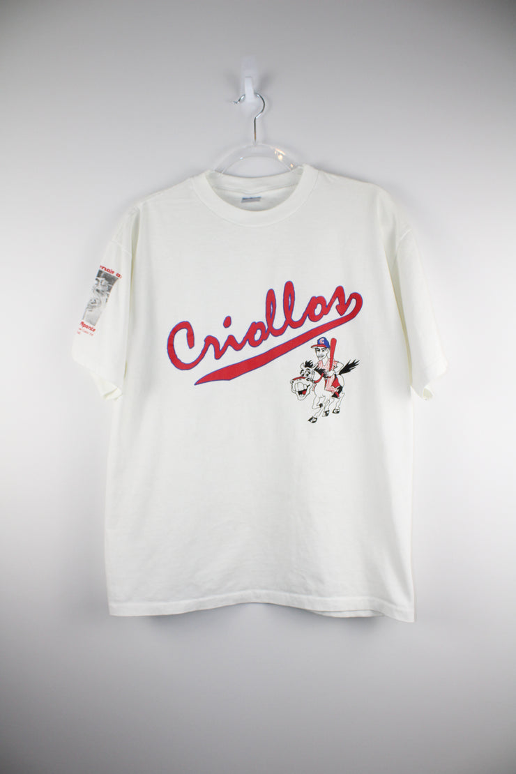 Vintage PRPB Baseball Criollos LBPRC Team White T-Shirt (XL)