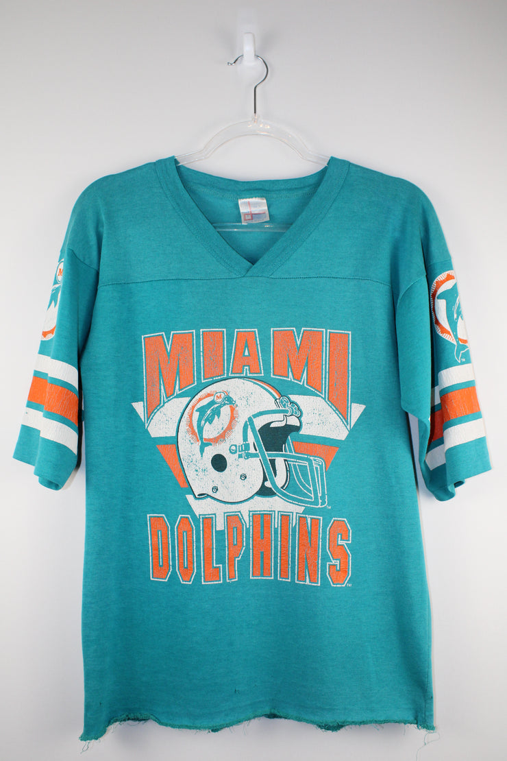 NFL Miami Dolphins Turquoise Jersey T-Shirt (XS)